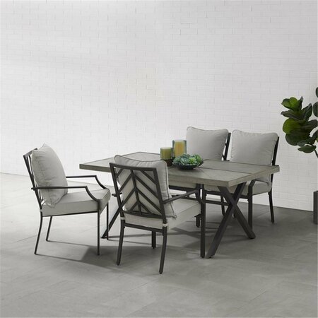 CLASSIC ACCESSORIES 28 x 67.25 x 38 in. Otto Outdoor Metal Dining Set, Gray - 5 Piece VE3046461